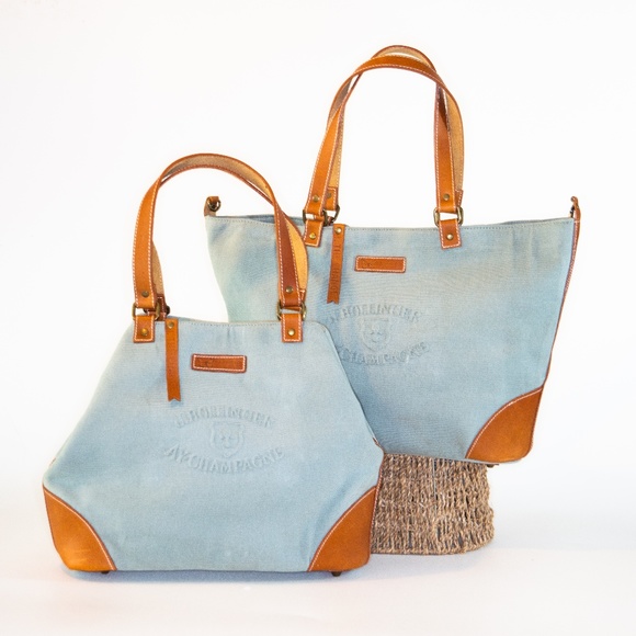 Handbag Tote Leather Canvas Strong Vintage Bag - Picture 2 of 8